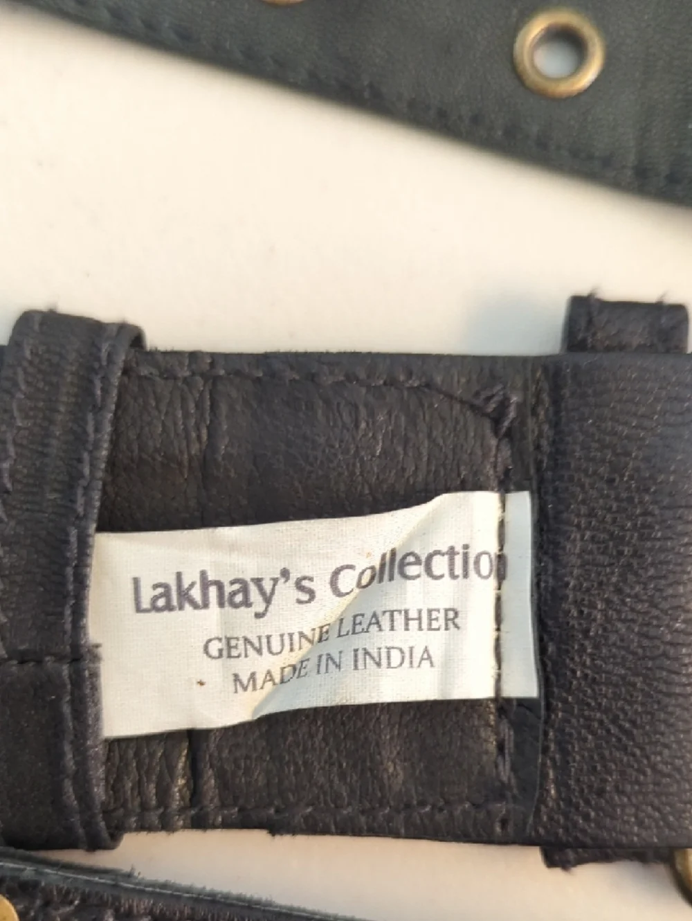 Lakhay's Leather Belt Bag with Brass Studs - Black - Picture 2 of 5